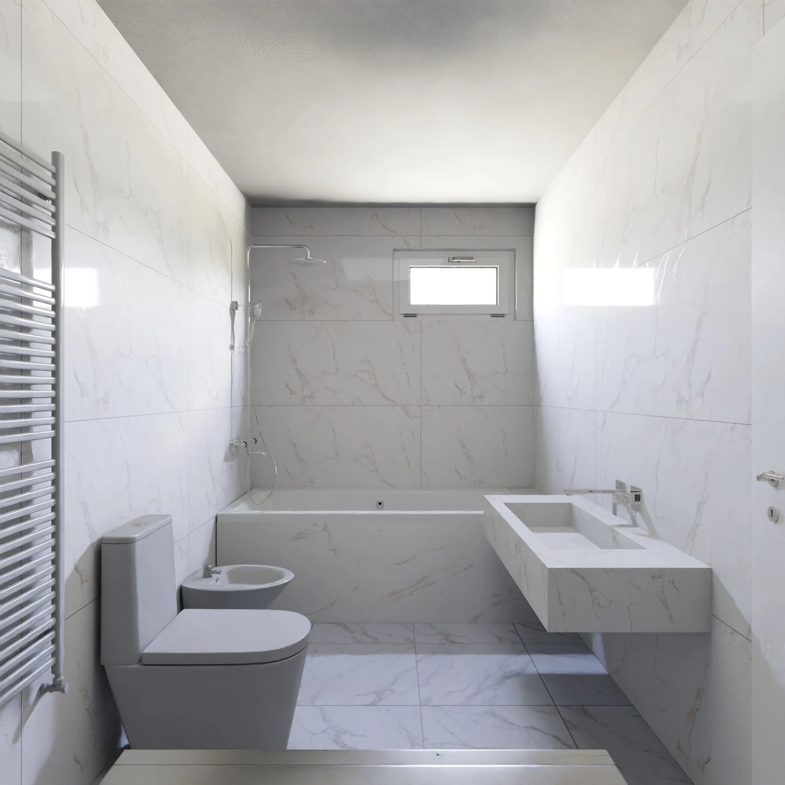Bathroom layout and fittings